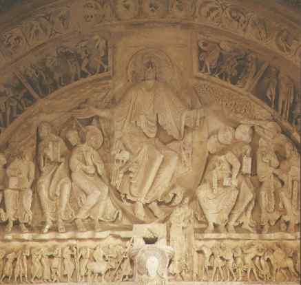 Christ en gloire du tympan de la basilique romane de Vézelay (cliquez pour agrandir