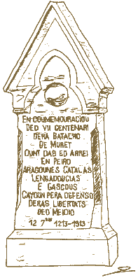 stèle commémorative de la bataille de Muret