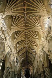 Voûtes nervurées de la nef de la cathédrale, Exeter - cliquez pour agrandir