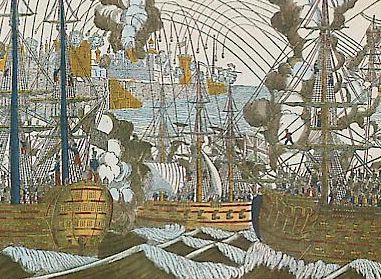 La flotte française bombarde les défenses d'Alger les 3 et 4 juillet, image d'Epinal