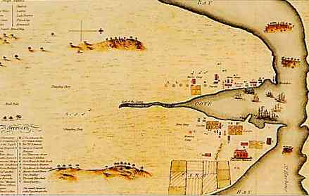  < Port-Jackson et les bateaux de la 1ère Flotte, dessin d'un convict >