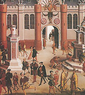 Le camp du drap d'or (détail), par Friedrich Bouterwek, d'après Hans Holbein