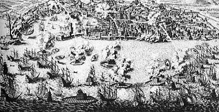 < Bombardement de Gênes (gravure, BNF) >