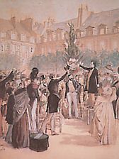 Victor Hugo plante un arbre de la Liberté sur la place Royale (place des Vosges), dessin de Julius Vogel