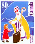 SinterKlaas sur un timbre canadien