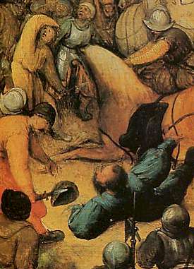 Saint Paul sur le chemin de Damas, par Brueghel l'Ancien (Flandres, XVIe siècle), détail 