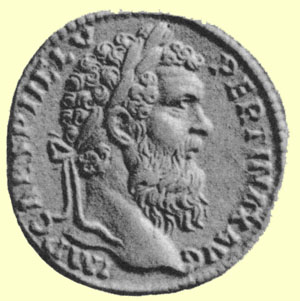 Profil de l'empereur Pertinax, monnaie romaine