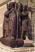  < Les tétrarques, sculpture de pierre originaire de Constantinople (Venise) >