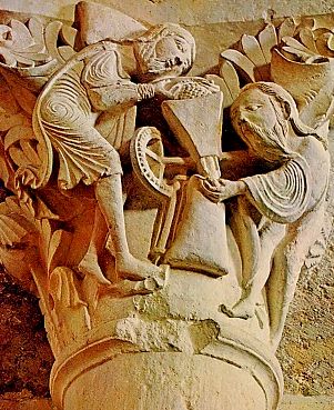  Chapiteau du moulin mystique, à Vézelay (Eglise de la Madeleine, XIe siècle)