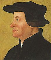 Ulrich Zwingli, détail d'un portrait de Hans Asper