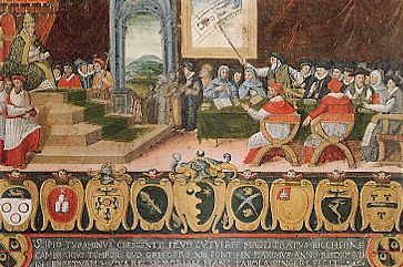  < réunion de la commission papale (registre de Sienne) >