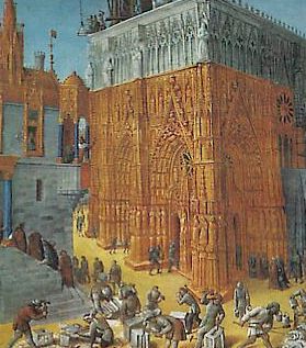  < construction du Temple (par Jean Fouquet, XIVe siècle) >