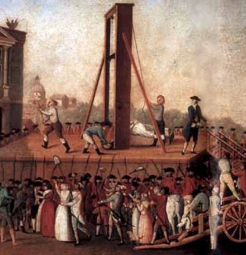  < La guillotine sur la place de la Révolution (aujourd'hui place de la Concorde) >