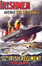  "Irlandais, vengez le Lusitania" (affiche de recrutement)