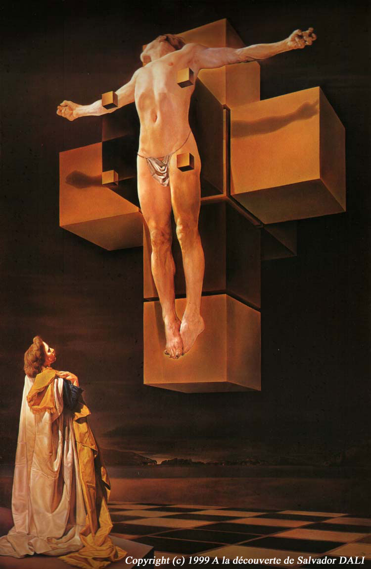 Salvador Dali : Corpus hypercubus, 1954 ; huile sur toile ; 194,5*124cm ; Metropolitan Musuem of Art, New York.