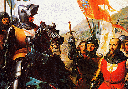 Bataille de Cocherel : 13 mai 1364. Les chefs anglo-navarrais doivent se rendre à du Guesclin. (Réunion des musées nationaux)