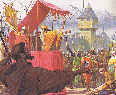 La présence du pape français Urbain II au concile de Clermont attira une telle foule que la réunion dut se tenir en plein air, sur une place entourée par les tentes des participants, accourus de plusieurs pays.