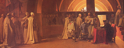 Jacques de Molay reçu dans l'ordre du Temple