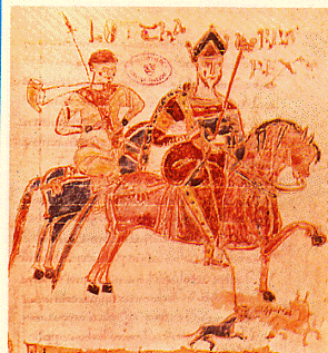 Les Lombards : scène de chasse royale (manuscrit du XIe s.)